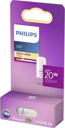 Philips Lighting 76791400 LED EEK F (A - G) GY6.35 Stiftsockel 1.8W = 20W Warmweiß (Ø x L) 1.3cm x von Philips Lighting