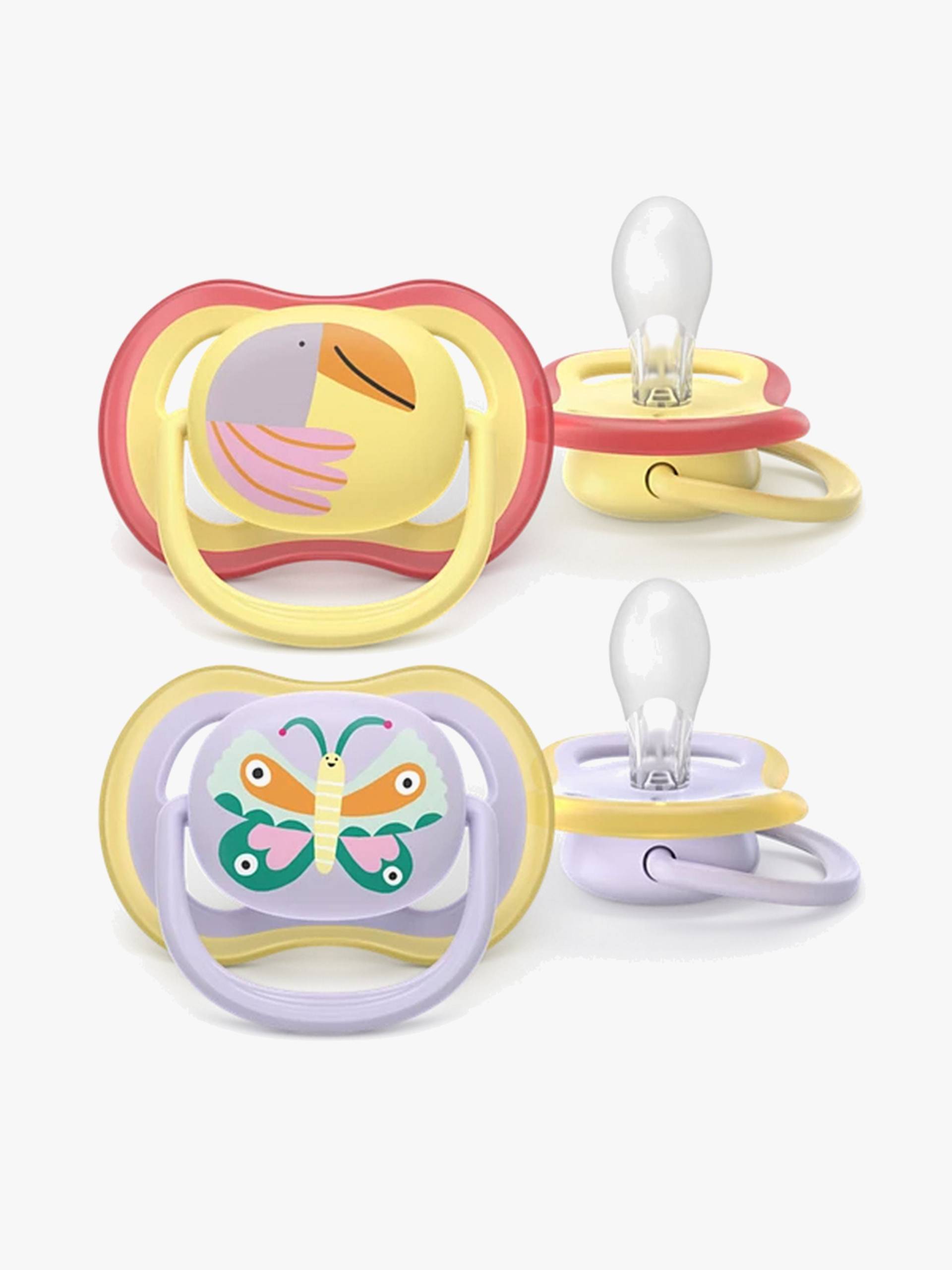 Philips Avent Ultra Air Schnuller 0-6m 2er-Pack, Hellviolett/Hellgelb von Philips