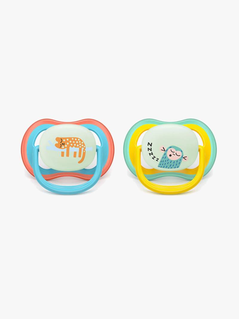 Philips Avent Ultra Air Schnuller Nacht 18m+ 2er-Pack, Blau/Gelb Philips Avent Ultra Air Schnuller Nacht 18m+ 2er-Pack, Blau/Gelb von Philips