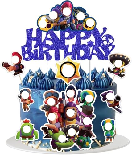 Blau Tortendeko,Cake Topper Geburtstag,Cupcake Kuchen Deko,Happy Birthday Cake Topper für Kindergeburtstag Party Dekoration Blau Tortendeko,Cake Topper Geburtstag,Cupcake Kuchen Deko,Happy Birthday Cake Topper für Kindergeburtstag Party Dekoration von Philoctes