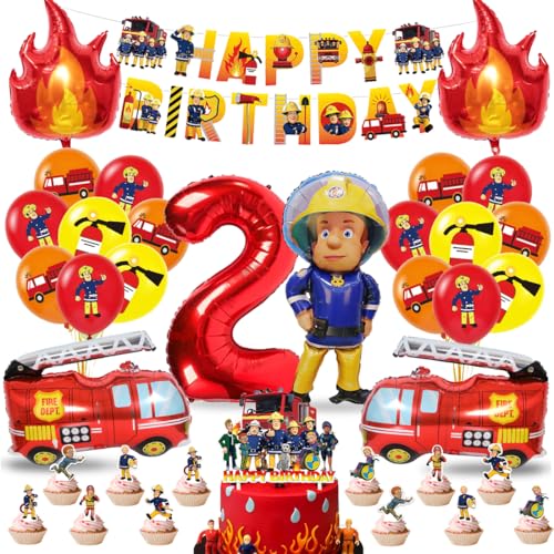 Feuerwehr Deko Kindergeburtstag 2 Jahre Jungen, Feuerwehrmann Geburtstag Deko 2, Feuerwehr Kuchen Deko, Feuerwehr Luftballons, Happy Birthday Banner für 2 Jahre Kindergeburtstag Party Dekoration Feuerwehr Deko Kindergeburtstag 2 Jahre Jungen, Feuerwehrmann Geburtstag Deko 2, Feuerwehr Kuchen Deko, Feuerwehr Luftballons, Happy Birthday Banner für 2 Jahre Kindergeburtstag Party Dekoration von Philoctes
