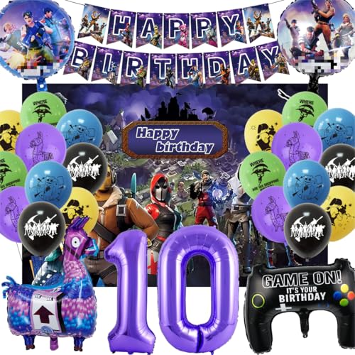 Gaming Party Geburtstag Deko Jungen 10 Jahre, Video Spiel Gamer Geburtstagsdeko, luftballon 10 Geburtstag Junge, Videospiel Happy Birthday Girlande, Game Geburtstagsbanner Folienballon und Hintergrund Gaming Party Geburtstag Deko Jungen 10 Jahre, Video Spiel Gamer Geburtstagsdeko, luftballon 10 Geburtstag Junge, Videospiel Happy Birthday Girlande, Game Geburtstagsbanner Folienballon und Hintergrund von Philoctes