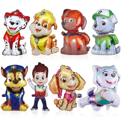 Geburtstag Luftballons Hunden, Hund Luftballons, 8 Stück XXL Folienballon Dog Kit, Geformte Folienballons Figuren, fur Theme Party Supplies, Kindergeburtstag Deko von Philoctes