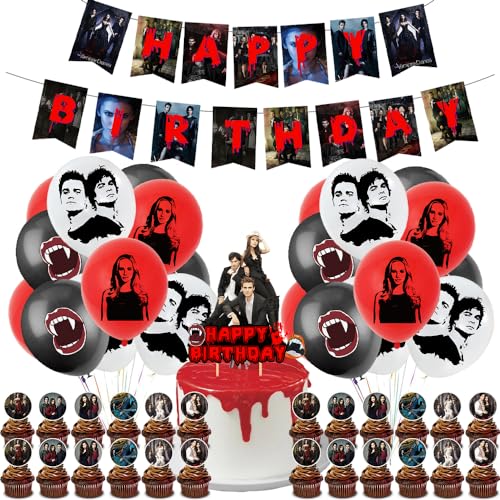 Geburtstagsdeko Halloween,44 Pcs Vampir Party Supplies,Vampir Themed Party Zubehör, Classic Movie Geburtstag Luftballons Cake Topper,für Halloween Erwachsene Geburtstag Partydekorationen Geburtstagsdeko Halloween,44 Pcs Vampir Party Supplies,Vampir Themed Party Zubehör, Classic Movie Geburtstag Luftballons Cake Topper,für Halloween Erwachsene Geburtstag Partydekorationen von Philoctes