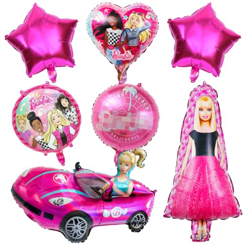 Philoctes 7pcs Prinzessin Geburtstag Ballon Party deko Set, Top Model Party Dekoration Luftballons, Barbi Mottoparty Prinzessin Karneval Make-up für Mädchen Kinder Geburtstag Party Supplies von Philoctes