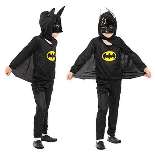 Philoctes Bat Kostüm Kinder, Helden Kostüme für Kinder Junge, Hero Kostüme mit Maske, für Halloween Karneval Fasching Cosplay, Größen M(110-120CM) von Philoctes