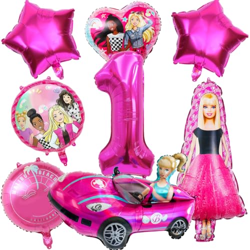 Philoctes Prinzessin Geburtstag Ballon Party deko Set, Top Model Party Dekoration Luftballons, Barbi Mottoparty Prinzessin Karneval Make-up für 1 Jahre Mädchen Kinder Geburtstag Party Supplies von Philoctes