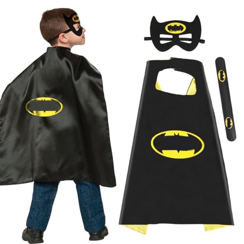 Philoctes Kostüm Kinder Set,Cosplay Capes mit Masken Schwarz,Geschenke für Kindergeburtstag Karneval Halloween Fasching,Kostüme Umhänge für Junge Mädchen 3-9 Jahre von Philoctes