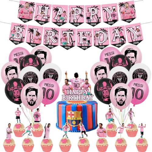 Philoctes Messi Geburtstags Luftballons, Fußballstar Geburtstagsfeier Dekorationen, Happy Birthday Banner Dekoration Themenparty, Party Deko Messi Cake Toppers Messi Ballon für Kinder Philoctes Messi Geburtstags Luftballons, Fußballstar Geburtstagsfeier Dekorationen, Happy Birthday Banner Dekoration Themenparty, Party Deko Messi Cake Toppers Messi Ballon für Kinder von Philoctes