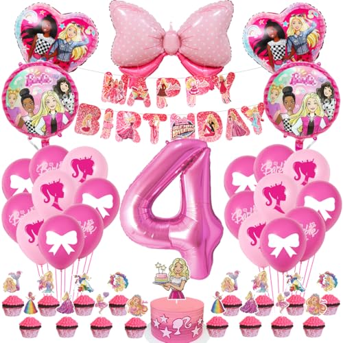 Philoctes Prinzessin Deko Geburtstag 4 Jahre, Mädchen Party Dekoration Geburtstag mit Luftballon Rosa, Tortendeko, Happy Birthday Banner, Mottoparty Karneval Make-up Party Deko Supplies Set Philoctes Prinzessin Deko Geburtstag 4 Jahre, Mädchen Party Dekoration Geburtstag mit Luftballon Rosa, Tortendeko, Happy Birthday Banner, Mottoparty Karneval Make-up Party Deko Supplies Set von Philoctes