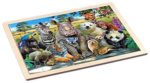 Philos 9000 - Holz-Rahmenpuzzle "Exotic - Wildlife" 48 Teile von Philos