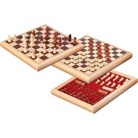 Schach-Dame-Set Holzbox 32x32cm von Philos GmbH & Co.KG