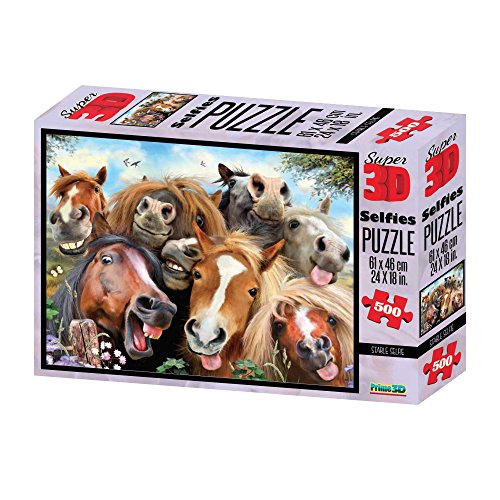 Philos 9053 - Puzzle 3D "Pferde Selfie" 500 Teile von Philos