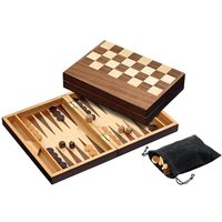 Schach/Backgammon, Walnuss, Feld 32 mm von Philos-Spiele