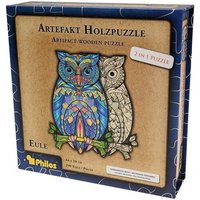 Artefakt Holzpuzzle 2 in 1 Eule, 199 Teile, in magnetischer Klappschachtel von Philos
