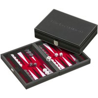 Backgammon Tinos, klein, rot, Kunstleder, magnetisch von Philos