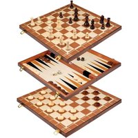 PHILOS 2510 Schach Backgammon Dame Set, Feld 45 mm von Philos