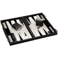Philos 1731 - Backgammon Filzinlet grau-weiß-schwarz, medium, Koffer Kunstleder von Philos GmbH & Co. KG