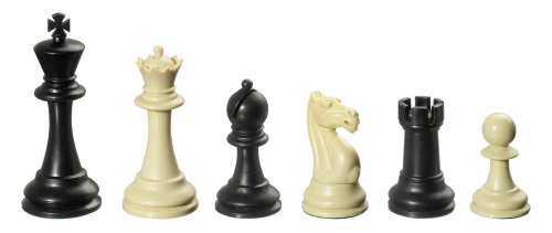 Philos 2012 - Schachfiguren Nerva, Königshöhe 95 mm, Kunststoff, gewichtet, schw./creme, im Polybeutel von Philos