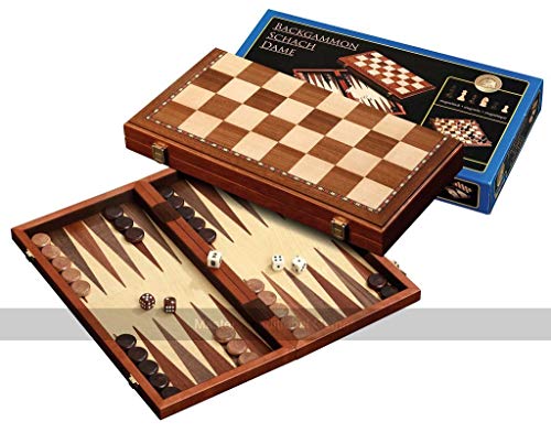 Philos 2524 - Schach-Backgammon-Dame-Set, magnetisch, Feld 43 mm, Königshöhe 75 mm von Philos