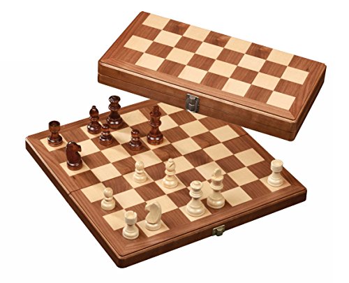Philos 2626 - Schach, Schachspiel, Schachkassette Walnuss groß, Feld 42 mm, Königshöhe 80 mm, Holz von Philos