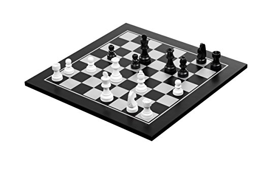 Philos 2802 - Schach-Dame-Set, beiseitig bedrucktes Brett, schwarz gebeizt von Philos