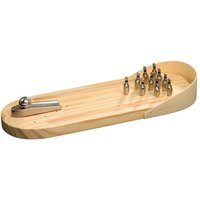 Philos 3238 - Mini Bowling, Tisch Bowling, Tischspiel, Holz/Metall, ca.30x10x4cm von Philos
