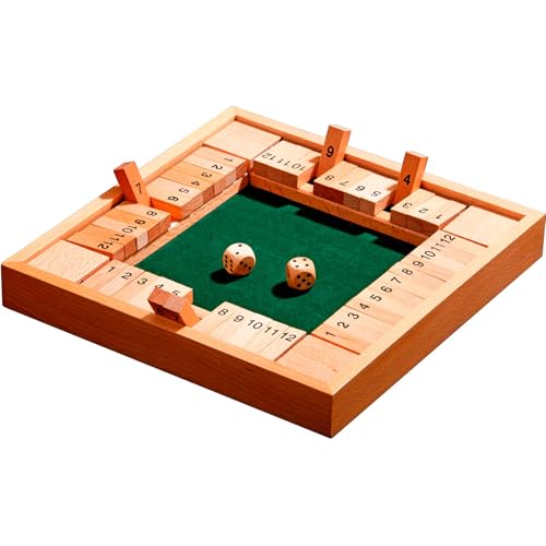 Philos 3281 - Shut The Box 12er, für 1-4 Personen, Würfelspiel, Klappenspiel von Philos