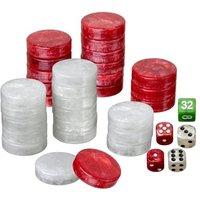 Philos 4106 - Spielsteine, Backgammon medium, 28 x 8 mm, Kunststoff, rot weiß, inkl. Würfel Philos 4106 - Spielsteine, Backgammon medium, 28 x 8 mm, Kunststoff, rot weiß, inkl. Würfel von Philos