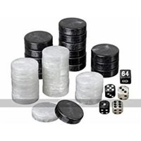 Philos 4110 - Backgammon Spielsteine+Würfel, groß, 34 x 10mm, schwarz/weiß, Kunststoff Philos 4110 - Backgammon Spielsteine+Würfel, groß, 34 x 10mm, schwarz/weiß, Kunststoff von Philos