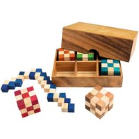 Philos 6009 - Schlangenwürfel Set, in Holzbox, 6 Stück, Denkspiel von Philos-Spiele