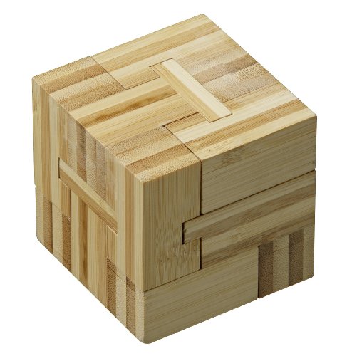 Philos 6067 - Slide-Cube, Bambus, Green Games, 4 Puzzle Teile, Knobelspiel von Philos