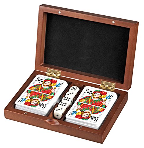 Philos 6656 - Kartenset Romme mit Würfel, Holz Philos 6656 - Kartenset Romme mit Würfel, Holz von Philos