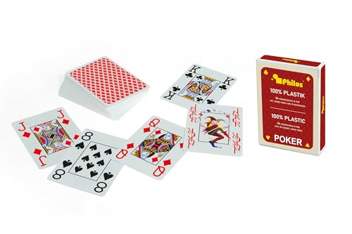 Philos 6723 - Pokerkarten, rot, Plastik, 10er Packung Philos 6723 - Pokerkarten, rot, Plastik, 10er Packung von Philos