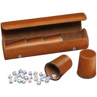 Philos 7996 - Würfelbecher-Set (5 Becher/25 Würfel/1 Hülle), braun von Philos