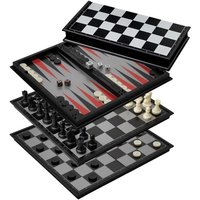 Schach Backgammon Dame Set, Kunststoff, Feld 37 mm, magnetisch von Philos