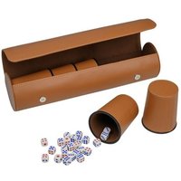 Würfelbecher, 5er Set mit Hülle, braun, inkl. 25 Würfel Würfelbecher, 5er Set mit Hülle, braun, inkl. 25 Würfel von Philos