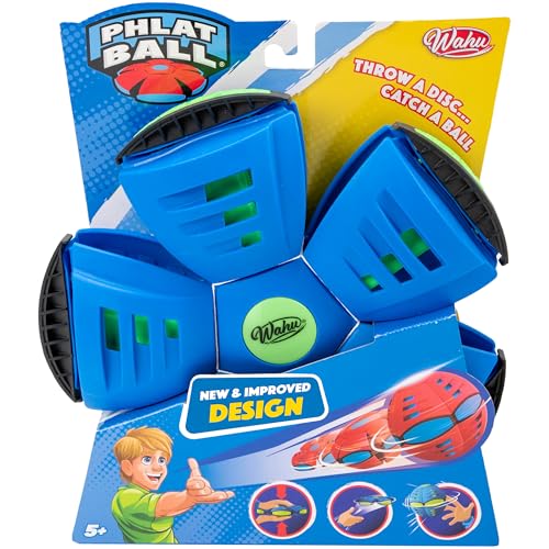 Wahu - PHLAT BALL Classic - Blau - Frisbee & Ball in Einem – Transformierbare Wurfscheibe – Outdoor-Spiel für Kinder ab 5 Jahren – 22,9 cm Frisbee, 15,7 cm Ball – Für Garten, Strand & Park von WAHU