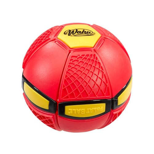 Wahu - PHLAT BALL Junior - Rot - Mini Faltbare Wurfscheibe - Outdoor-Spiele für Kinder ab 5 Jahren - Innovative Ball 10,2cm, Frisbee 15,2cm - Outdoor-Spiele für 2+ Spieler - Mini-Reiseversion von WAHU