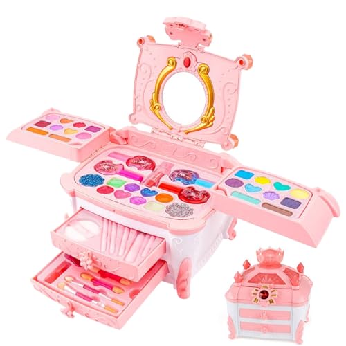 PhnkjGh Make-up-Spielzeug für Mädchen, Make-up-Rollenspiel - Prinzessin Kosmetikset Waschbares Make-up-Spielzeug,Kognitives Spielzeug für Kinder, Dress-up-Rollenspielset für das Early Learning Center, von PhnkjGh
