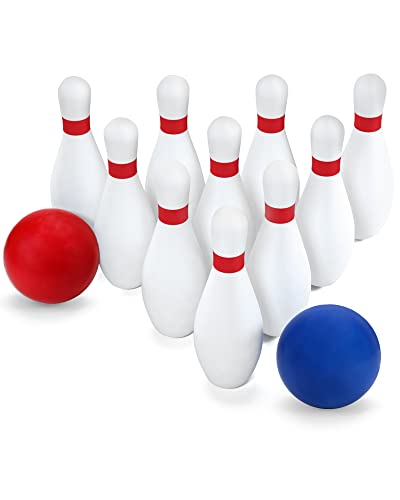 Phobby - Bowlingset für Kinder mit 10 weichen Schaumstoffkegeln und 2 Bällen, Bowlingspielzeug für drinnen und draußen für Kinder von 3 bis 8 Jahren Phobby - Bowlingset für Kinder mit 10 weichen Schaumstoffkegeln und 2 Bällen, Bowlingspielzeug für drinnen und draußen für Kinder von 3 bis 8 Jahren von Phobby
