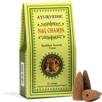 Ayurvedische Rückfluss-Räucherkegel "Nag Champa" für Wasserfall-Effekt, 10 Stück Ayurvedische Rückfluss-Räucherkegel "Nag Champa" für Wasserfall-Effekt, 10 Stück von Phoenix Import
