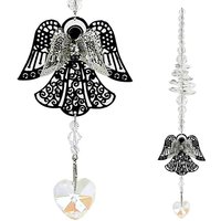 Engel Metall Sonnenfänger, mit Regenbogen-Kristall, Suncatcher 37cm von Phoenix Import