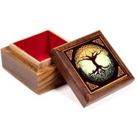 Schmuckkästchen "Baum des Lebens" aus Holz, 6,5cm x 6,5cm x 3,5cm Schmuckkästchen "Baum des Lebens" aus Holz, 6,5cm x 6,5cm x 3,5cm von Phoenix Import