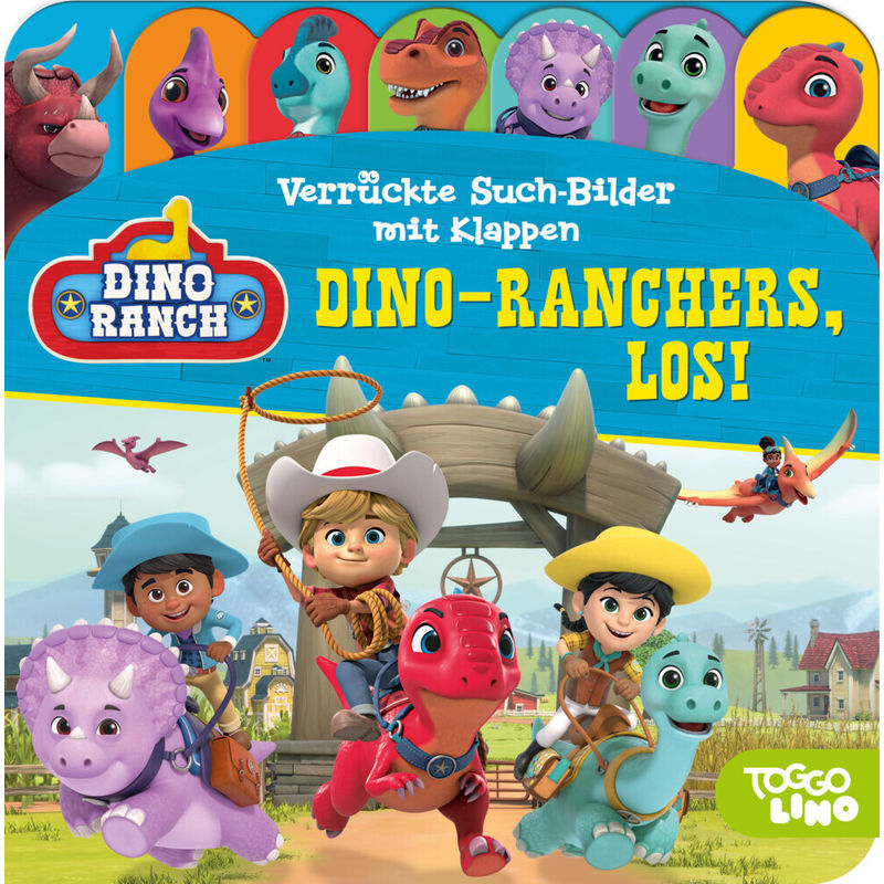 Dino Ranch - Verrückte Such-Bilder mit Klappen - Dino-Ranchers, los! - Pappbilderbuch mit 17 Klappen - Wimmelbuch für Kinder ab 18 Monaten von Phoenix International Publications