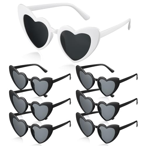Photect 7 Stück Herzform Sonnenbrillen Braut Herz Brillen Vintage Hochzeit Brillen UV400 Retro Herz Sonnenbrille für JGA Dekoration Brautparty Brautjungfern Geschenk Fasching Accessoires Photect 7 Stück Herzform Sonnenbrillen Braut Herz Brillen Vintage Hochzeit Brillen UV400 Retro Herz Sonnenbrille für JGA Dekoration Brautparty Brautjungfern Geschenk Fasching Accessoires von Photect