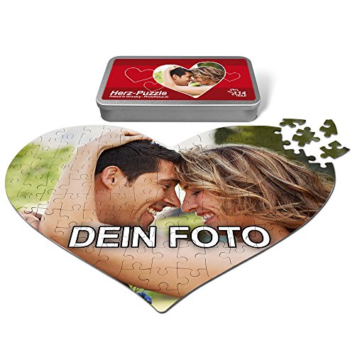 PhotoFancy® - Herz Liebes Puzzle mit Foto Bedrucken Lassen - Fotopuzzle in Herzform mit eigenem Bild Personalisieren (114 Teile (A3)) von PhotoFancy
