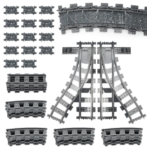 City Schienen Set, Eisenbahn Schienen, 40 Stück City Zug Schienen Bausteine Zug Schienen Set Kompatibel mit dem Marktführer, Spielzeug Eisenbahnschienen Weihnachten Geschenk für Mädchen und Jungen City Schienen Set, Eisenbahn Schienen, 40 Stück City Zug Schienen Bausteine Zug Schienen Set Kompatibel mit dem Marktführer, Spielzeug Eisenbahnschienen Weihnachten Geschenk für Mädchen und Jungen von Piashow