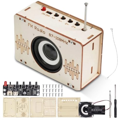 DIY Kits Holz Radio, Holzs 3D Puzzle Radio Bausatz, DIYs Radios FM Empfänger Kit, Elektronisches Lernset Für Holzradios, DIYs Holz Bastelset für Kinder ab 7 Jahren, STEM-Spielzeug für Alter 7-12 Jahre von Piashow