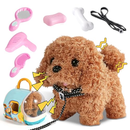 Hund Spielzeug Kinder, Spielzeug Hund der Läuft und Bellt, Elektrischer Plüsch Hund Kuscheltier Hund Interaktives Geschenke für 2 3 4 5 6 Jahre Geschenkideen (Hunde) von Piashow